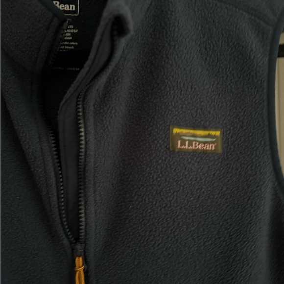 LL BEAN men’s navy blue fleece zip outdoor warm vest jacket size XL - Picture 3 of 4